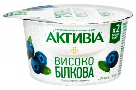 Бифидойогурт "Активия высокобелковая" Голубика, 130г., 2,0% Бифидойогурт "Активия высокобелковая" Голубика, 130г., 2,0%
