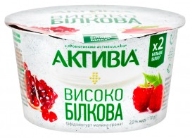 Бифидойогурт "Активия высокобелковая" Малина-гранат, 130г., 2,0% Бифидойогурт "Активия высокобелковая" Малина-гранат, 130г., 2,0%