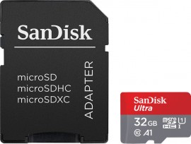 Карта памяти microSDHC 32Gb (Ultra A1 C10 UHS-I 98MB/s) + переходник SD Карта памяти microSDHC 32Gb (Ultra A1 C10 UHS-I 98MB/s) + переходник SD
