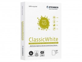 Бумага А4 80гр./м2. 500 лист. Classic White ISO 70/СІЕ 55 на 100% из втор. сырья, сероватый оттенок Бумага А4 80гр./м2. 500 лист. Classic White ISO 70/СІЕ 55 на 100% из втор. сырья, сероватый оттенок