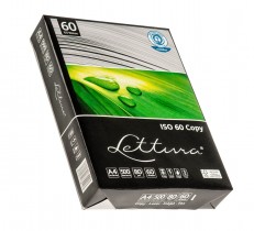 Бумага А4 80гр./м2. 500 лист. Lettura ISO 60 на 100% из втор. сырья, имеет сероватый цвет Бумага А4 80гр./м2. 500 лист. Lettura ISO 60 на 100% из втор. сырья, имеет сероватый цвет